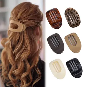 6-Pack Flat Hair Clips – No-Crease Matte Barrettes, Strong Hold Acrylic Hair Accessories for Women & Girls, Stylish Everyday & Travel Use