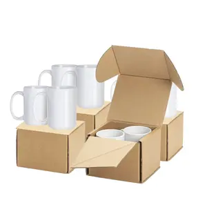 8 Pack 15 Oz Sublimation Ceramic Mugs Blanks Coffee White Photo Cups Bulk For Cricut Mug Press Print