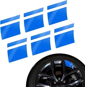 Reflective Wheel Rim Decal Stripes 6 Count Blue 18-21 Inch Universal Tire Decorations High-Quality Windproof & Rain-Resistant Stickers for  Rims