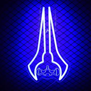 Energy Sword Neon Sign Ice Blue Master Chief LED Light Perfect Wall Decor for Game Room Man Cave Party Ideal Gift for First Person Shooter Fan