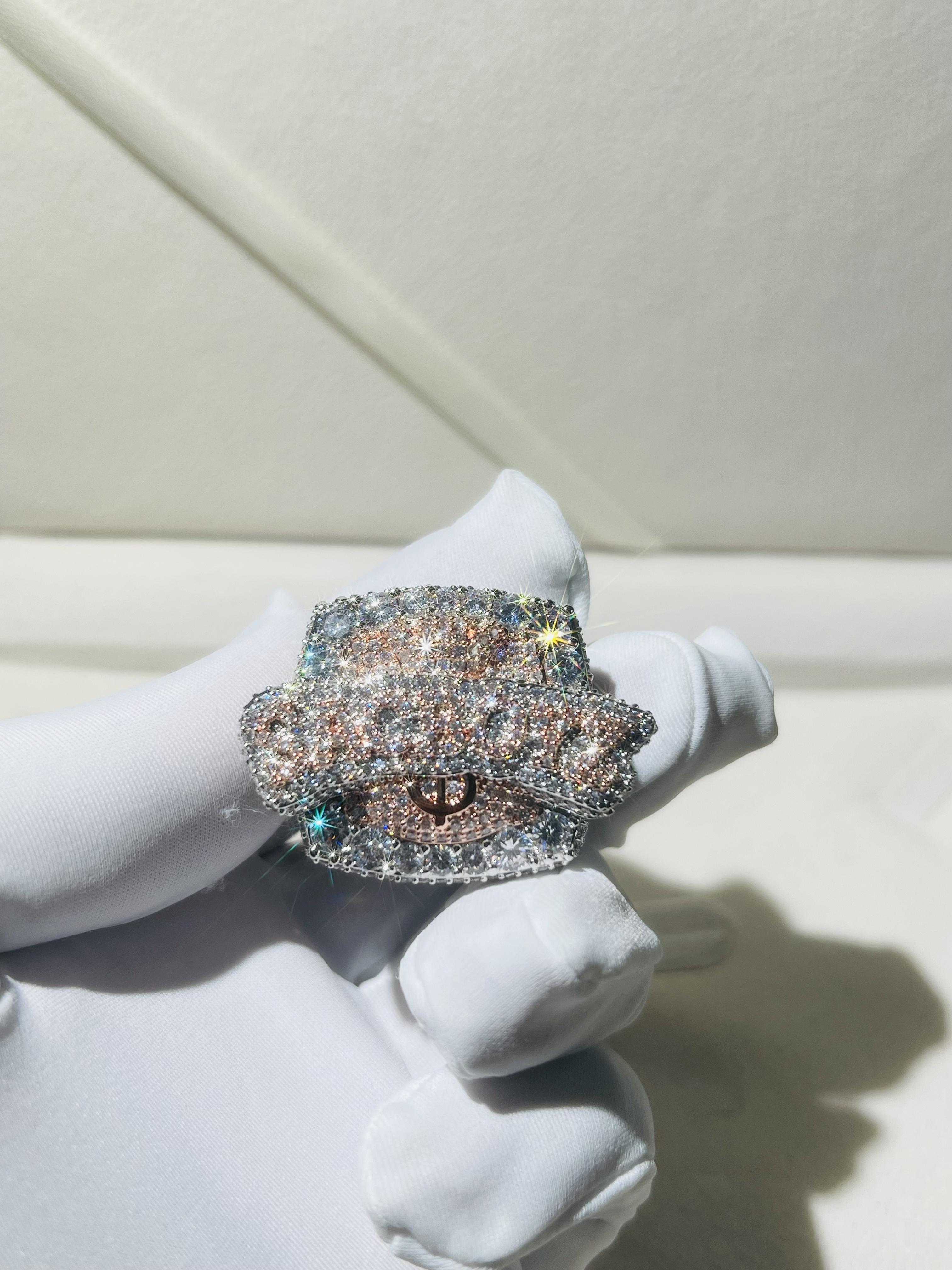 Personalized custom style hip-hop champion ring, authentic VVS boutique ice luxury style ring, men's high-end ring, Mother's Day and Father's Day gifts, holiday limited high-end style ring, exclusive for street rap singers