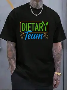 100% Cotton Dietary Team Registered Dietitian Dietary Aide RD Dietician T-Shirt Women's Men's Graphic Tee Crew Neck summer vacation Tops