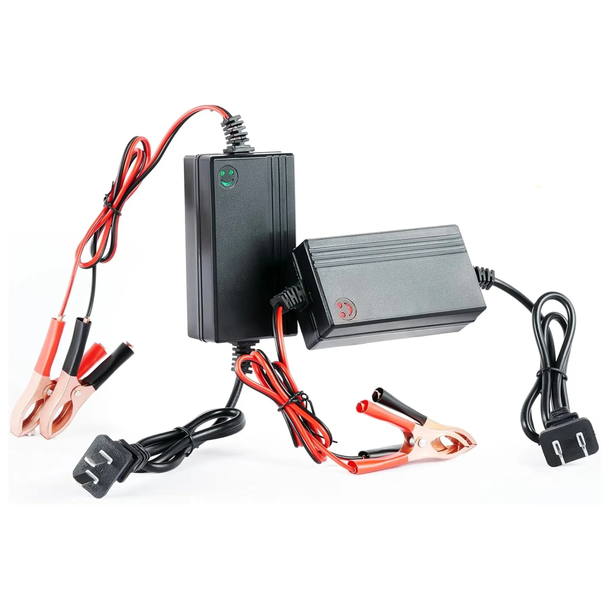 Orion Motor Tech 2pc 12V Battery Charger, Multipurpose Charger Power Bank for Charging Boats Motorcycles ATVs Riding Mowers, Car Battery Charger with Quick Charging & Power Indicator
