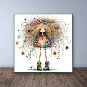 Cartoon Pattern DIY Diamond Arts Colorful Painting Kit without Frame, DIY 5D Diamond Arts Colorful Painting Kit, Wall Art Decor for Home