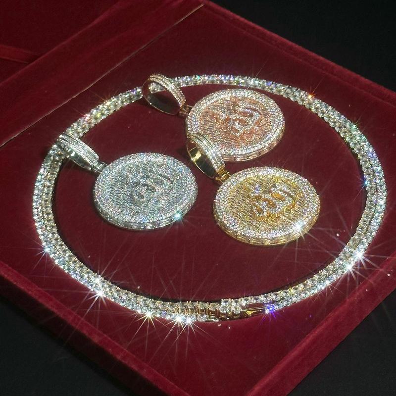 Allah Muslim Pendant Necklace – Cubic Zirconia Religious Jewelry for Men