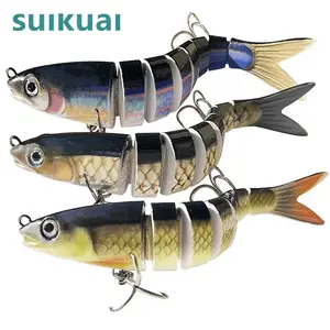 19g Artificial  8-Segment Multi-Jointed Minnow  Realistic Hard Swimbait Durable Sharp Treble Hooks Long Casting,-, Lifelike Swimbait,Lifelike Jointed Swimbait,Fishing  for Freshwater Saltwater Bass Pike ,Fishing Equipment, top water lure other accessory