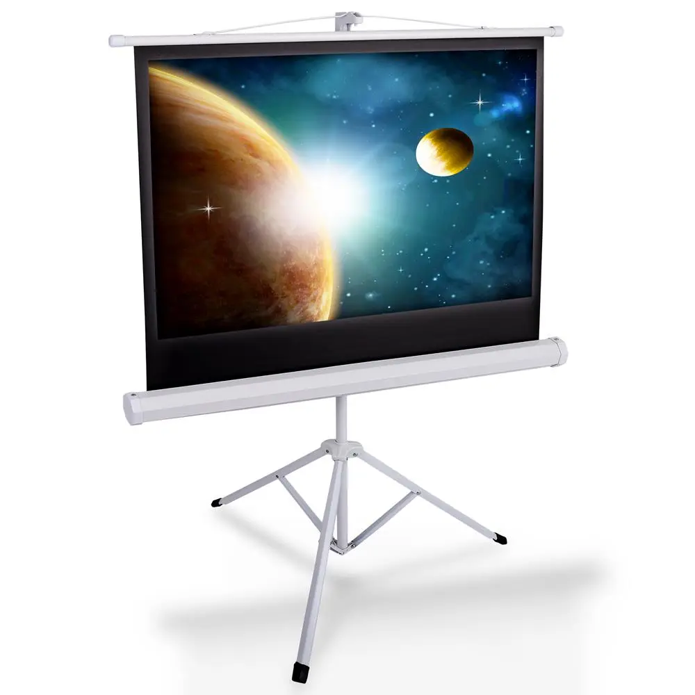 Pyle 40" Portable Projector Screen with Steel Tripod Stand - Matte White, Adjustable Height, Mobile, Durable, Easy-Setup Display for Home, Office Use