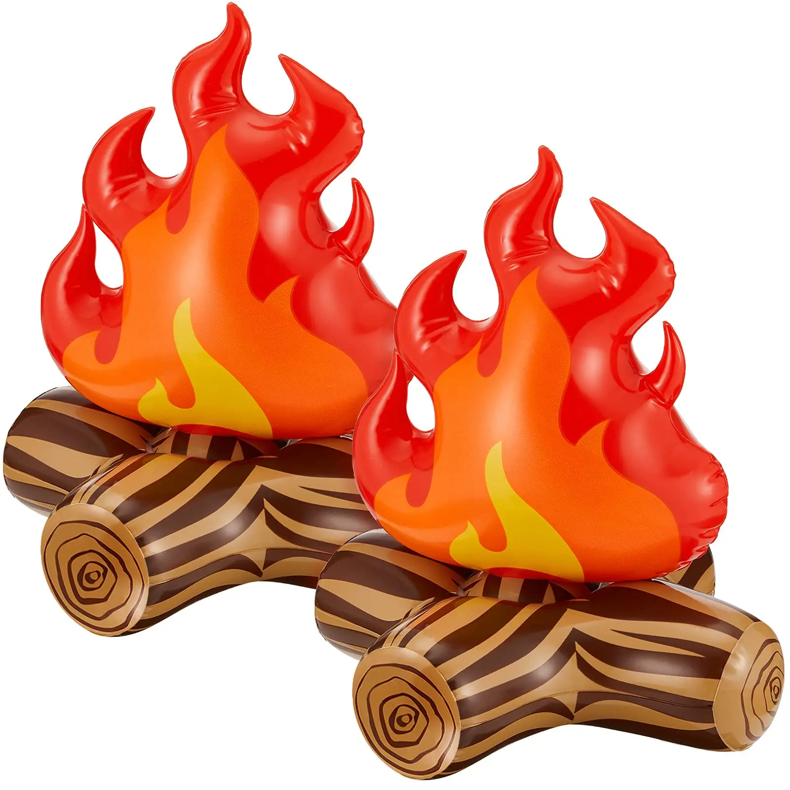 Inflatable Fake Campfire Props – 2 Pieces Artificial Flame for Indoor Camping, Bonfire Party, Scene Setting Decoration