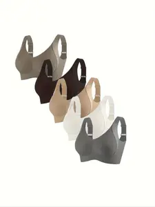 Women's Seamless Sports Bra, Wireless Sports Bra, Comfortable Support, Anti-Sagging Full Coverage, Breathable Non-Wired, Elastic Nylon Blend, Ideal for Gym Wear