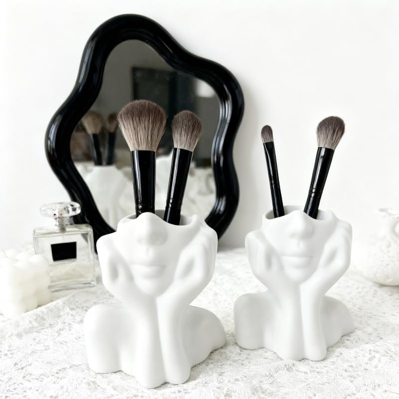 Human Body Art Styling Storage Box Nordic Household Student Dorm Desk Stationery Pen Holder Makeup Brushes Holder, Unique and Creative Storage Box for Makeuo Brushes, Pen Holder, Office Installation Tool, Cute Cosmetics Organizer, Beauty Organizer