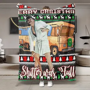 Quirky Christmas Fun Flannel Blanket, Large Soft Lightweight Warm, Perfect for Bed Sofa Office Camping Travel, Winter Gift Idea, Cozy Blanket Throw, Soft Throws Blanket