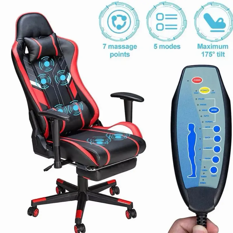 GC-RC03 Massage Gaming Chair 7-Point Adjustable Seat Height Ergonomic Office Chair