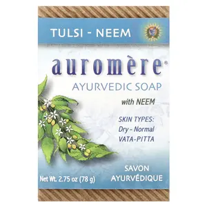 Auromere Ayurvedic Bar Soap with Neem, Tulsi-Neem, 2.75 oz (78 g)