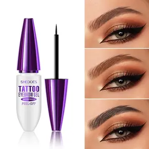 Waterproof Tattoo Brow Gel | Peel-Off Tint for Defined Eyebrows | Easy Application Natural-Looking Results