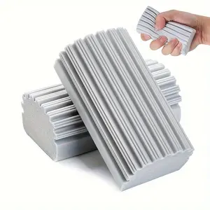 3pcs Damp Clean Duster, Magic Sponge Eraser for Household Cleaning, Reusable Dusters Cleaning Supplies, High Density Sponge for Housekeeping, Dish, Blinds, Glass, Baseboards, Vents, Window Track Grooves and Faucets