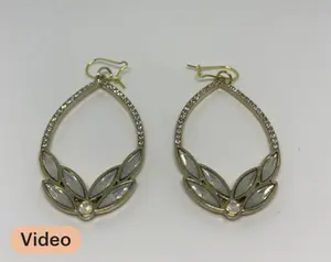 Large gold dangle earrings
