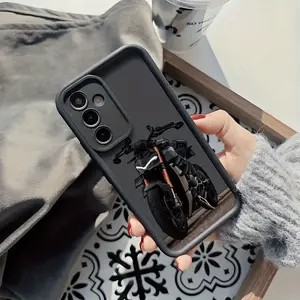 New Black Mobile Phone Case with Modern Motorcycle Pattern for Galaxy S25Ultra/S25Plus/S25/S25FE/S24Ultra/S24Plus/S24/S24FE/S23Ultra/S23FE/S23/S23+/S22Ultra/S22/S22+/S21Ultra/S21FE/S21 /S21+/S20Ultra/S20FE/S20/S20+/A73/A72/A55/A54/A53/A52 Simple Creative