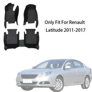 Full Set Nappa PU Leather Car Floor Mat For Renault Latitude 2011-2017 Front And Rear Cushion Slip-Resistant Wear-Resistant Auto Interior Accessories