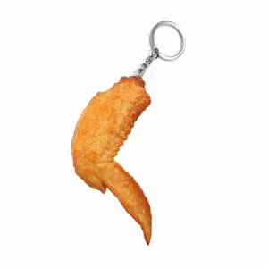 Imitation Keychain Fried Chicken Leg Keychain Keychain Chicken Wing Keychain for Purse, Backpack, Car Keys