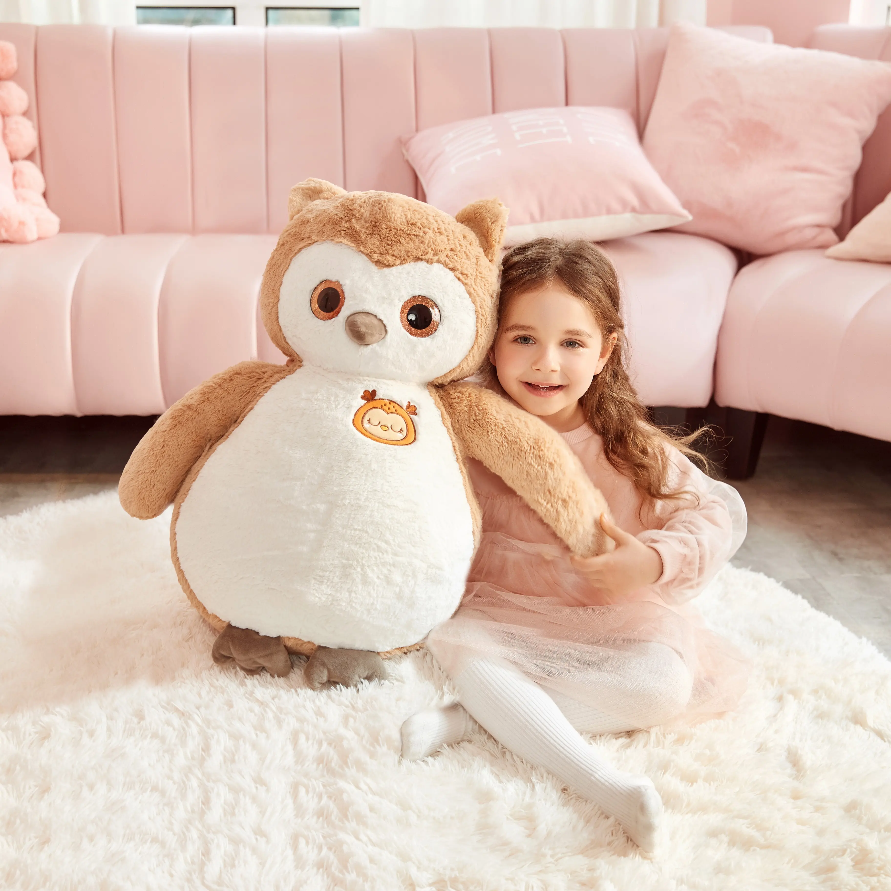 IKASA Giant Owl Stuffed Animal Jumbo  Big Large Owl Plush Toy 23 inches Brown