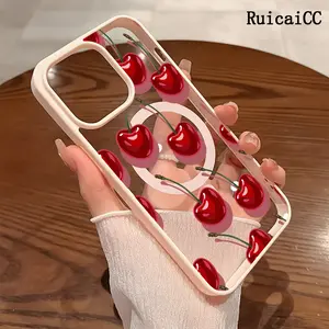 Premium Magnetic Phone Cases for iPhone11/12/13/14/15/16//17/Air/promax/Plus Sexy Red Cherry Graffiti y2k cased MagSafe Ready, Anti-Fall, Springtok and Ultra-Thin Design | Perfect for Everyday Use Protector Screen Protector Aesthetic Cover