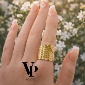 Valmaur Products Faithful Promise Prayer Ring Gold Plated- Adjustable ring Stainless Steel Premium