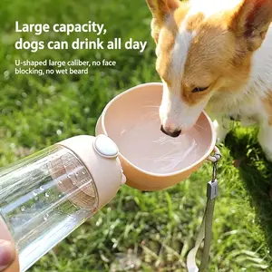 2-in-1 Multifunction Pet Dog Water Bottle Silicone Foldable Puppy Feeder