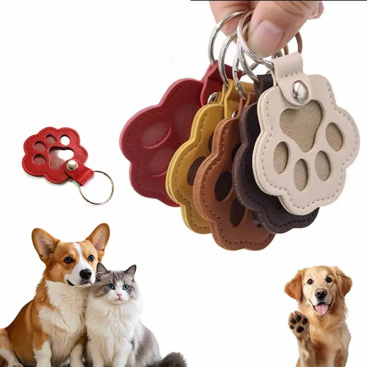 Cute Pets Fur Memory Charm – Paw-Shaped Charm for Collecting Pet Fur, Memorial Gift for Cat or Dog Lovers, Keychain or Necklace Decoration