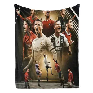 Soft Funny Throw Blanket Print Football Star Cr7 Plush BlanketFlannel Blanket For Living Room Bedroom Bed Sofa Picnic Cover C-Ristiano Ronaldo Blankets