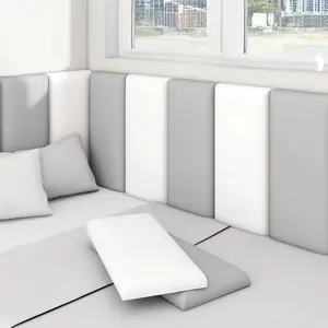 6pcs Luxury Self-Adhesive 3D Corner Headboard, Noise-Canceling Soft Padding Bed Headboard for King Size/standard Beds, Easy Tool-Free Installation