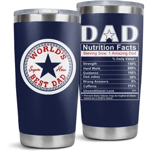 Worlds Best Dad Ever Tumbler Cup Fathers Day Christmas Birthday Gifts for Dad Papa from Daughter Son 20 OZ Coffee Mug