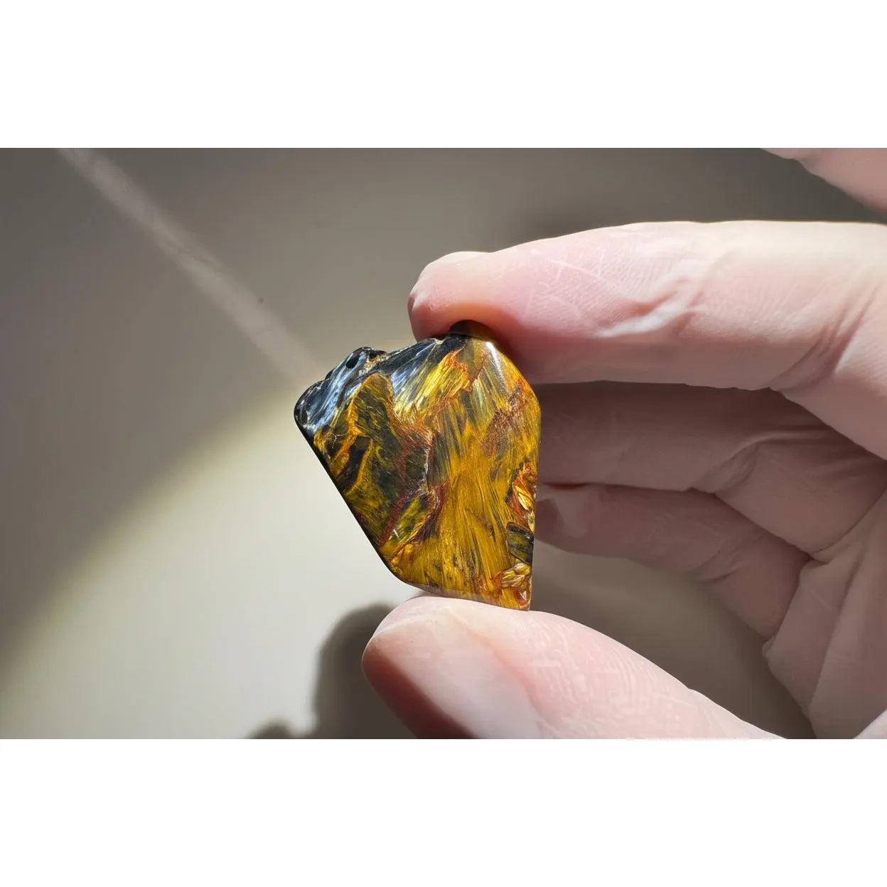 Pietersite Tumble Stone 'Lightning Rift' - Gallery Grade, Namibia