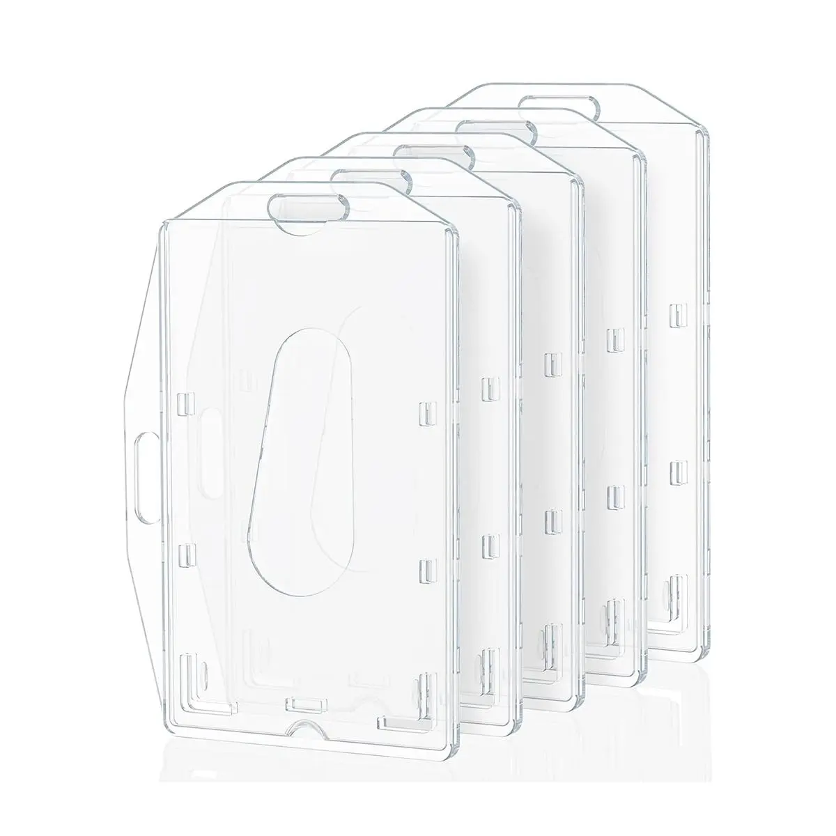 Clear ID Badge Holder, 5 Counts/set Double Sided ID Card Holder, Identification Badges Supplies for School Students Teacher Office, Classroom Supplies, Id Holders For Badges