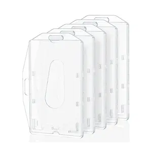 Clear ID Badge Holder, 5 Counts/set Double Sided ID Card Holder, Identification Badges Supplies for School Students Teacher Office