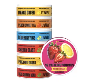 Caffeine Pouches 7-Jars 56mg Caffeine per Pouch, Assorted Flavors Beverage Sweet Energy Drink Boost Immunity Evergy Flavored Sport Beverage