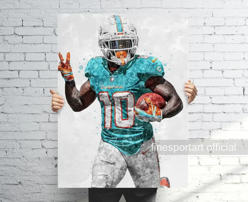 Tyreek Hill Miami Poster Print Unframed  Football print, Sports wall art, Man Cave, Gift, Kids Room Decor