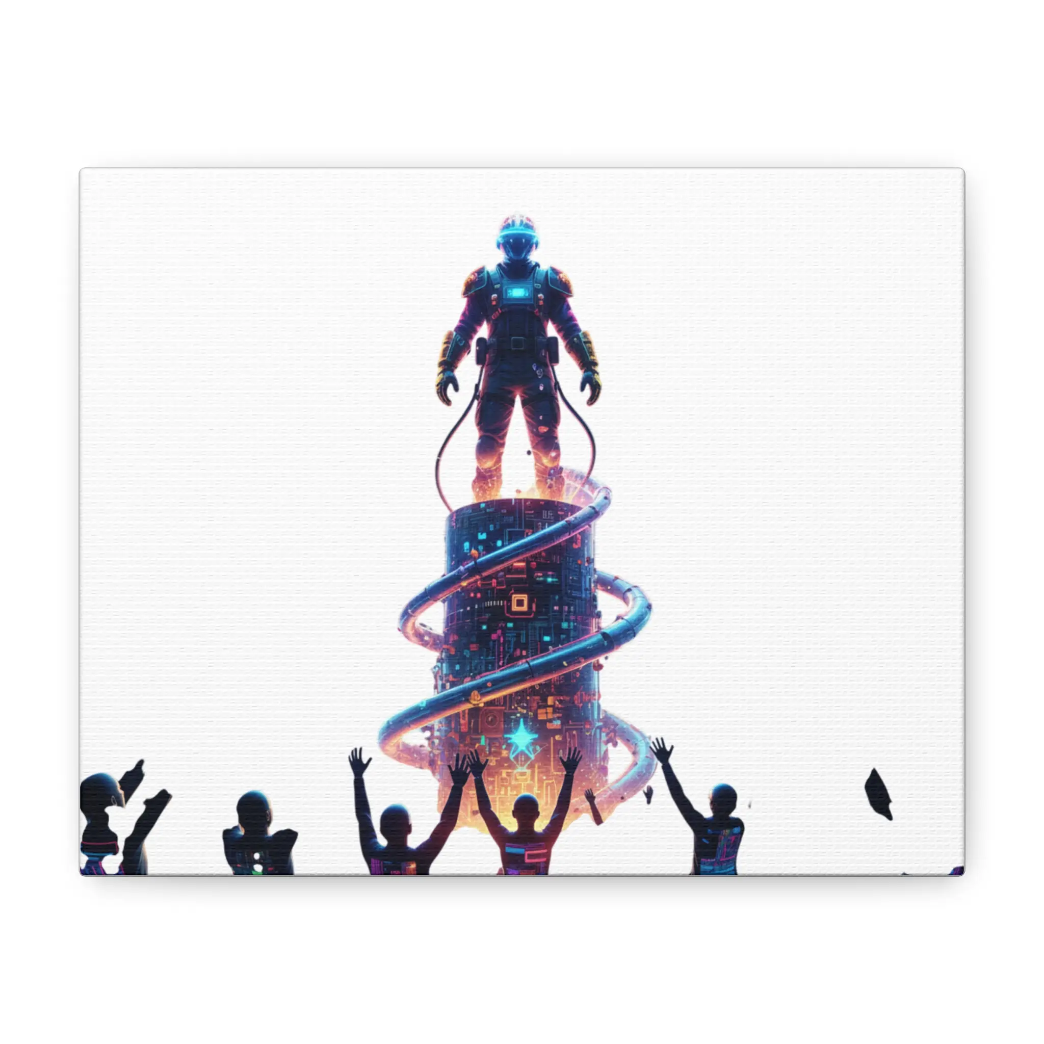 Space Ascendancy Canvas Print — Futuristic Astronaut Wall Art