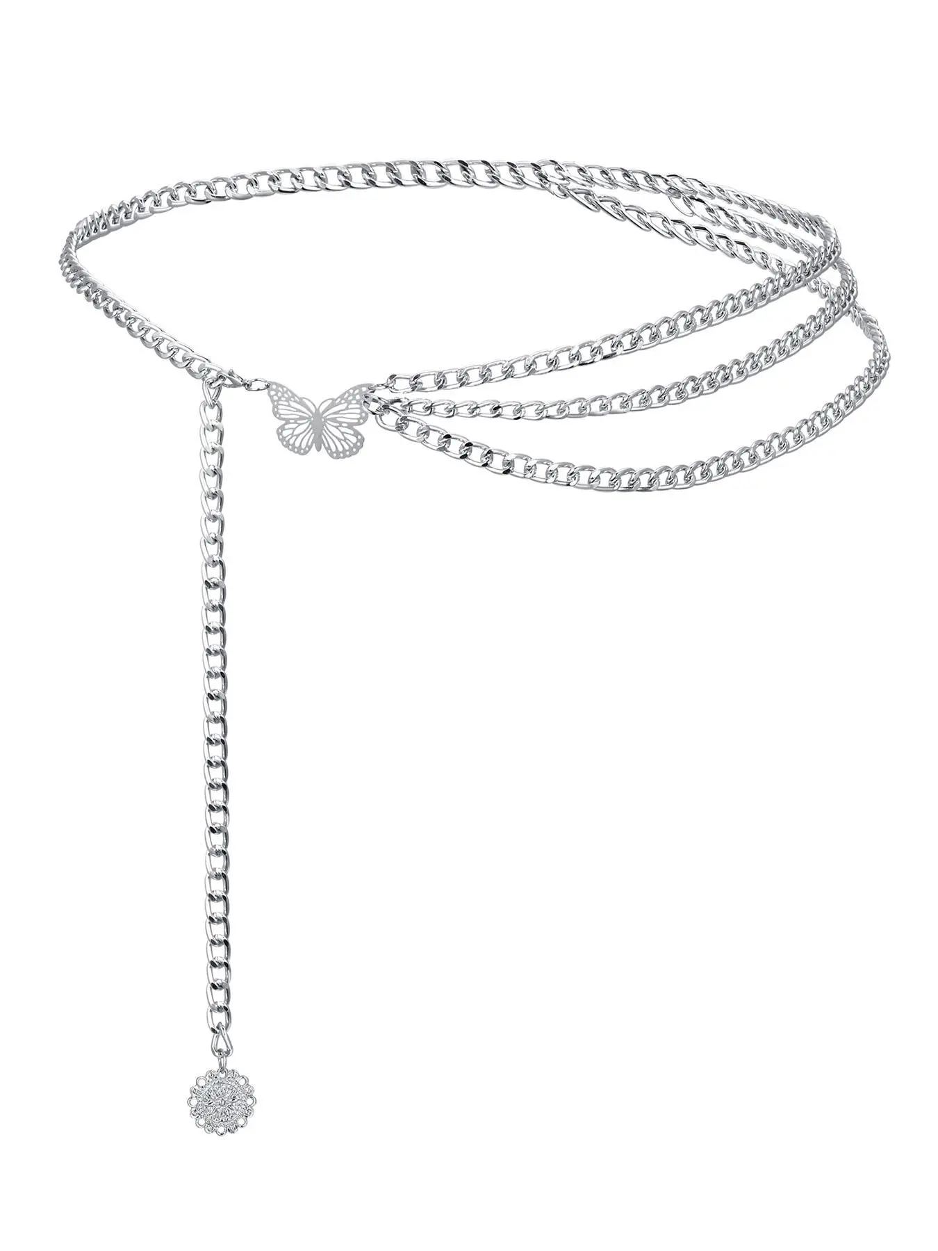 Fashion Butterfly Detail Chain Belt for Women, Trendy Matching Waistband for Dress, Fashion All-match Clothes Accessories, Fashion Belts, Decorative Belt, Stylish Belts