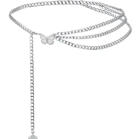 Fashion Butterfly Detail Chain Belt for Women, Trendy Matching Waistband for Dress, Fashion All-match Clothes Accessories, Fashion Belts, Decorative Belt, Stylish Belts