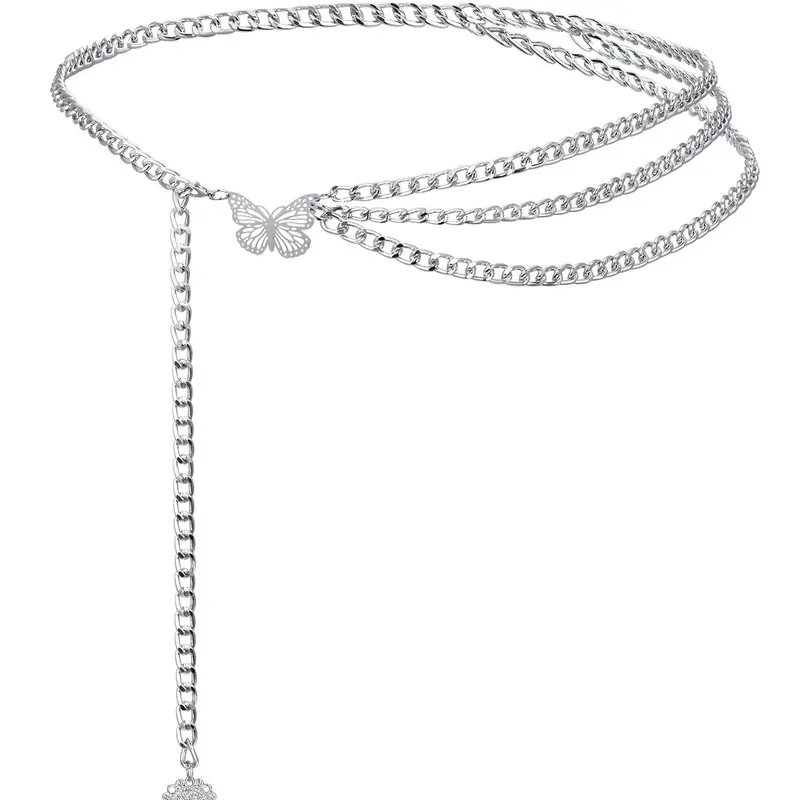 Fashion Butterfly Detail Chain Belt for Women, Trendy Matching Waistband for Dress, Fashion All-match Clothes Accessories, Fashion Belts, Decorative Belt, Stylish Belts