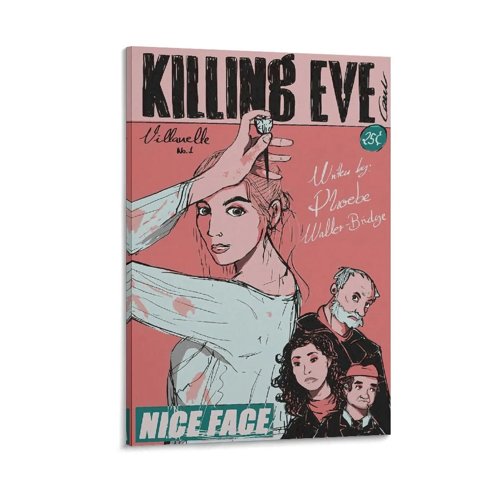 Killing Eve Famous TV Series Cover Canvas Poster Print, Wood Frame Wall Decoration for Bedroom, Office Home Decor Gift, Artistic