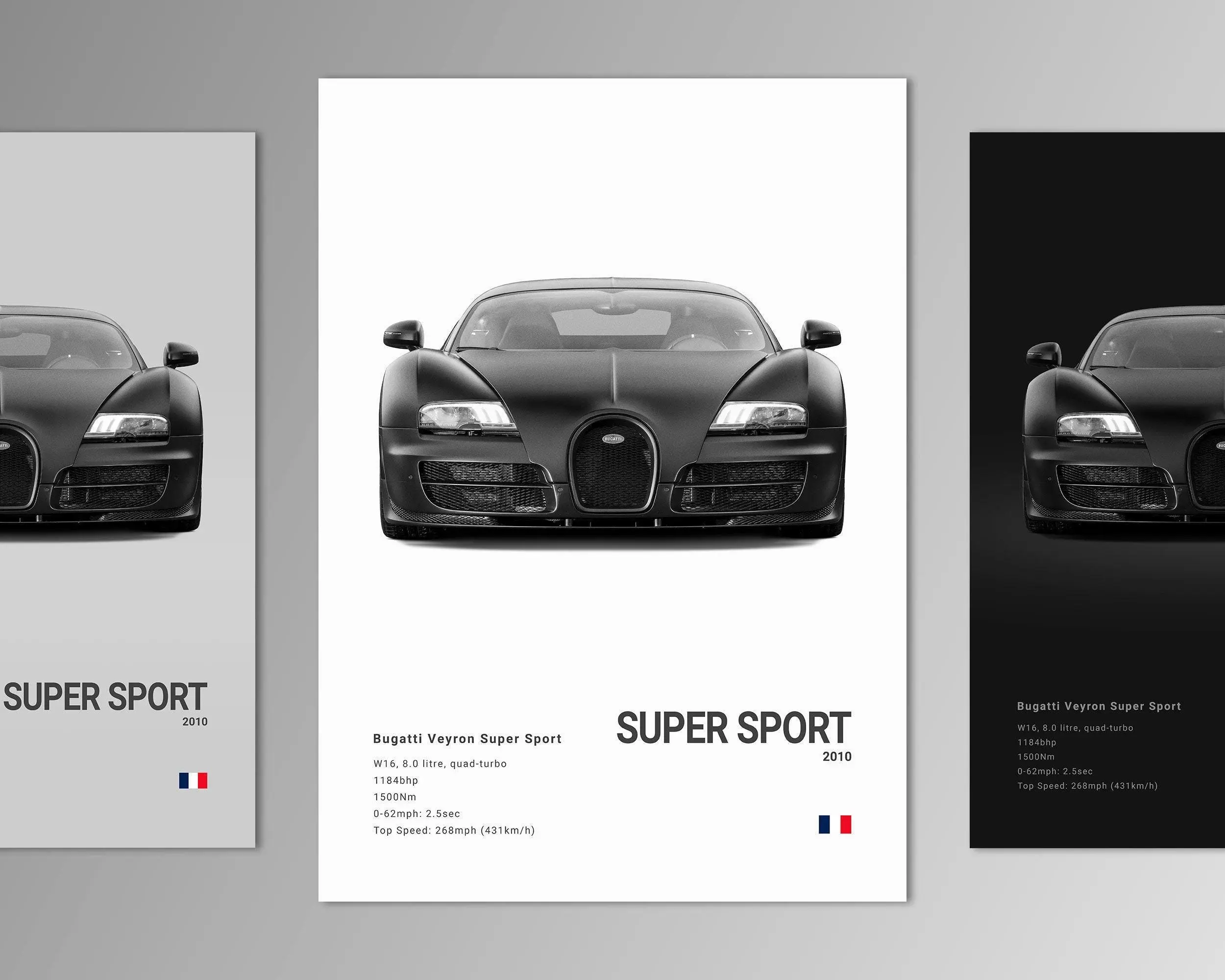 Bugatti Veyron Super Sport Supercar Poster Print | Wall Art | Car Photography
