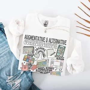 AAC T-SHIRT Or Sweatshirt   , Speech Therapy shirt, Special Ed Teacher , SLPs , AAC Specialist, Speech Therapist shirt Cotton Fabric er