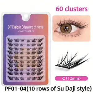 Fox Eye Lash Clusters, Large Capacity Wispy Fox Lashes, Natural Simulated Eyelashes, Cat Eye Extension Lashes, DIY Cluster Lashes for Eye Lifting Makeup, Volume Lash Clusters
