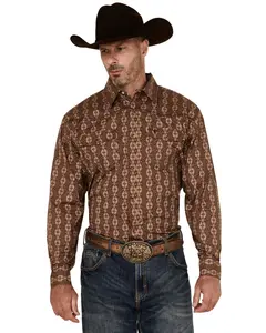Men's Cowboy Hardware Southwestern Print Long Sleeve Snap Stretch Western Shirt - 125562-661