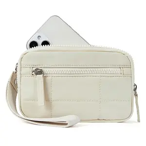 Men's Quilted Wrist Strap Wallet, Multi-Functional Quilted Card Holder, Nylon Material, Holds Phone, Credit Cards, Small Items, Ideal for Daily Commute, Short Trips