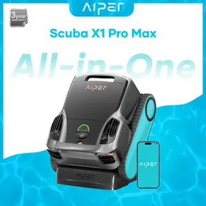 Aiper Scuba X1 Pro Max All-in-One Pool Cleaning Robot & Skimmer with 8,502 GPH Suction, Ultra-fine Filtration, Smart Surface Parking, for All Inground Pools