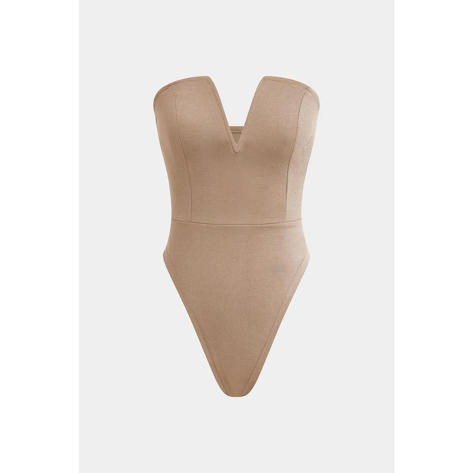Basic V-neck Strapless Bodysuit