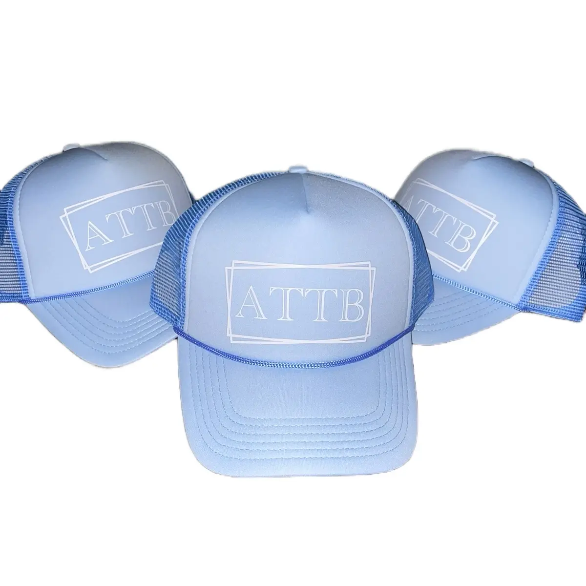 ATTB Trucker Hat, Light Blue and White, Classic Style