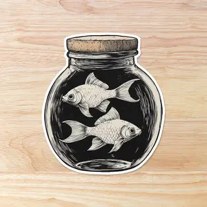 Goldfish in a Jar Vinyl Sticker